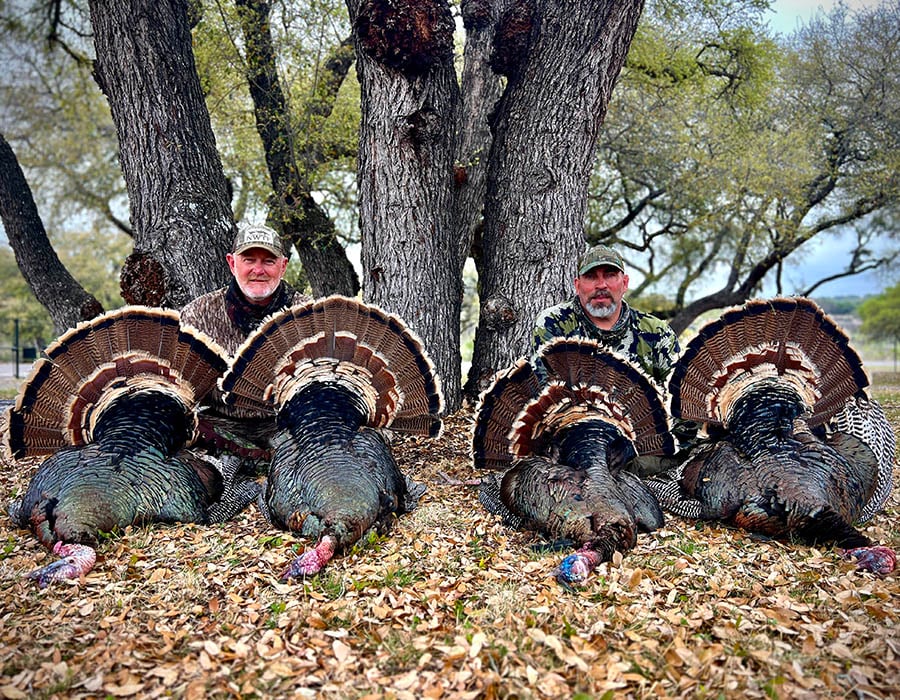 Hunt aggressive Rio Grande turkeys on premier private ranches in Texas with semi-guided spring hunts and outstanding bird populations.